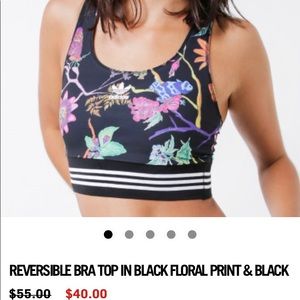 Adidas floral reversible top